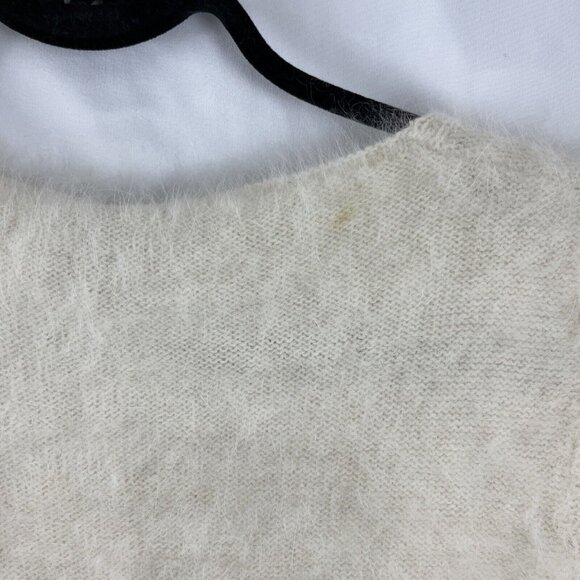 Cream V-Neck Knit Sweater - Picture 9 of 11